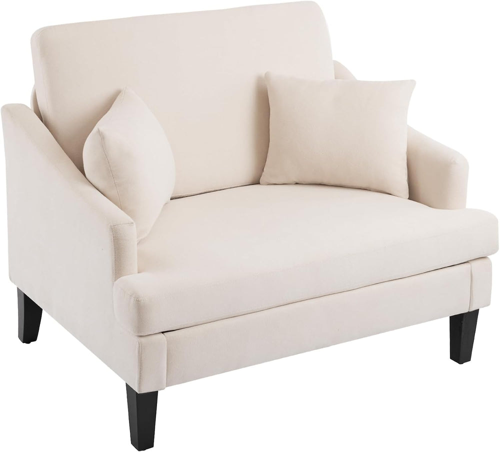 Bezseller 41'' Oversized Accent Chair with 2 Pillows, Beige