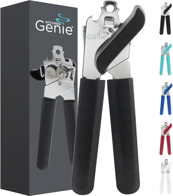 Kitchen Genie Slip Resistant Stainless Steel Manual Can Opener, Sharp Blade by Unknown