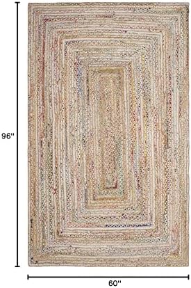 SAFAVIEH Cape Cod Area Rug 5x8, Jute Textured Beige & Multi CAP202B