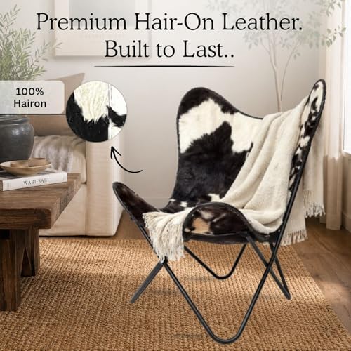 Shy Shy Let’s Touch The Sky Home Decor Genuine Goat Leather Butterfly Arm Cha...