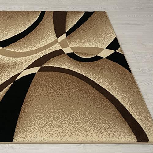 Luxe Weavers Geometric Abstract Area Rug Beige 6x9