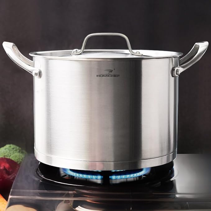 HOMI CHEF HEAVY ECOLOGICAL NICKEL FREE Stainless Steel Stock Pot 8QT - Image 2