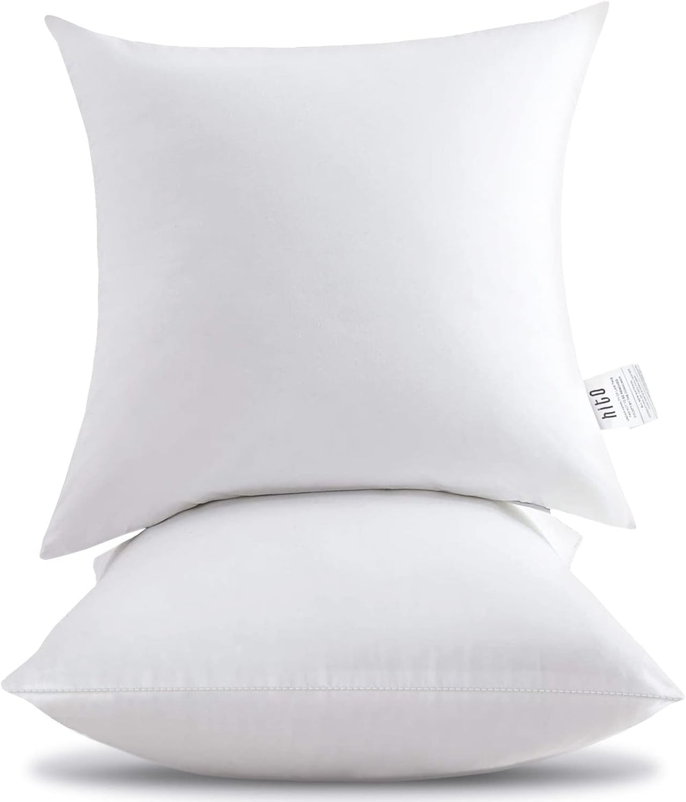 HITO 20x20 Pillow Inserts (Set of 2) - Down Alternative 100% Cotton Cover Dec...