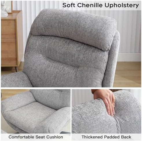 Swivel Accent Chair with Ottoman Set for Living Room, Chenille Comfy Reading ...