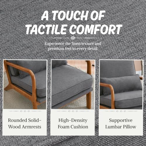 Karl home Mid-Century Modern Accent Reading Chair, Grey