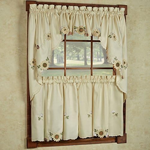 Sweet Home Collection 5 Pc Kitchen Curtain Set, Swag Pair, Valance, Choice of...