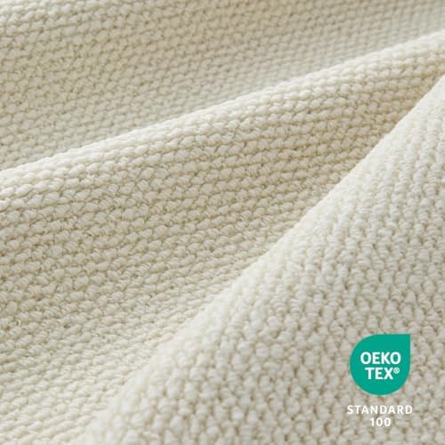 Faux Jute Area Rug 6'x9', Washable & Non-Slip, Off White