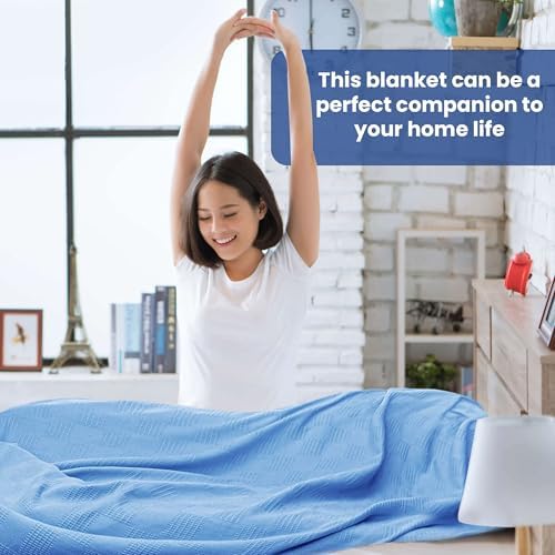 Linteum Textile Hospital Thermal SNAGLESS Spread Blanket, 100% Cotton (74x100...