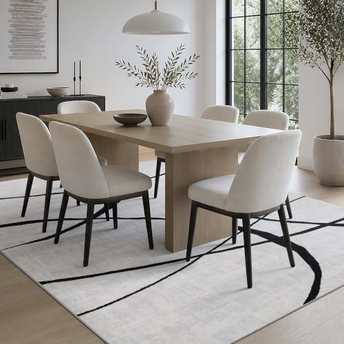 YIHOUSE 8x10 Washable Modern Abstract Black White Area Rug