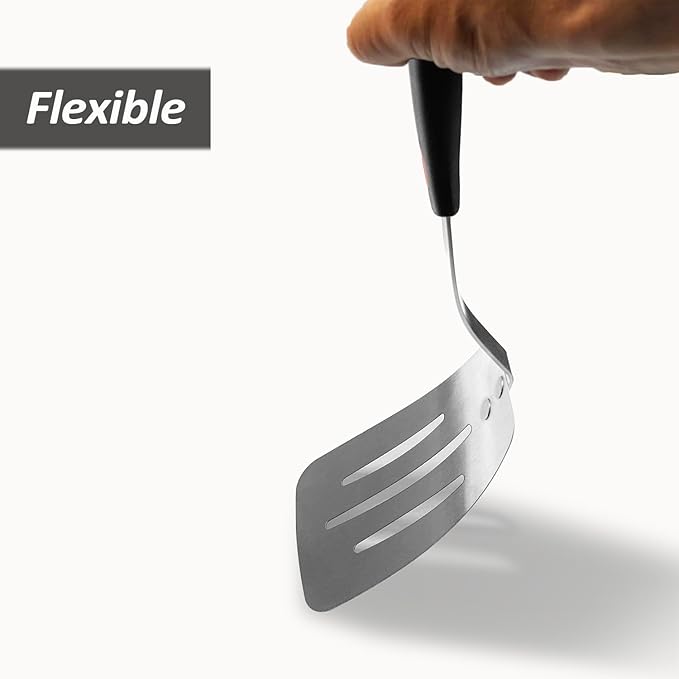 Stainless Steel Flexible Spatula Slotted Turner, XiaoZu Thin Metal Spatula - Image 6