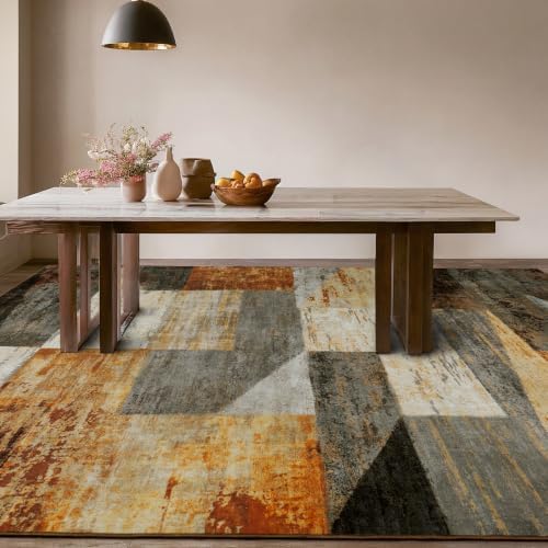 Mugorn Modern Geometric Living Room Rug, Soft Large 9x12 Area Rug
