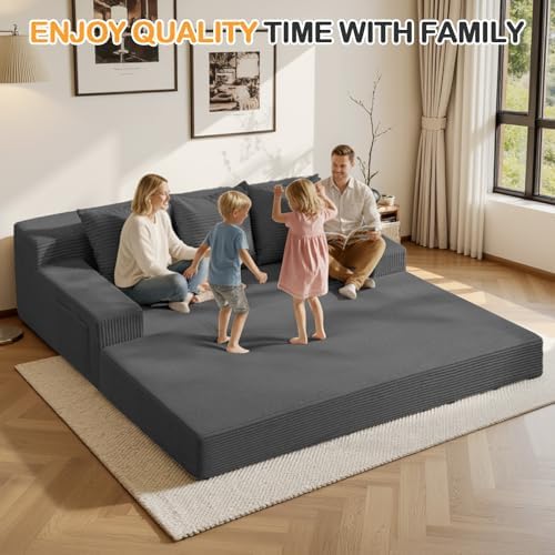Erament 3 Seater Boneless Couch Sofa Bed, 78'' Corduroy Oversized Lov...