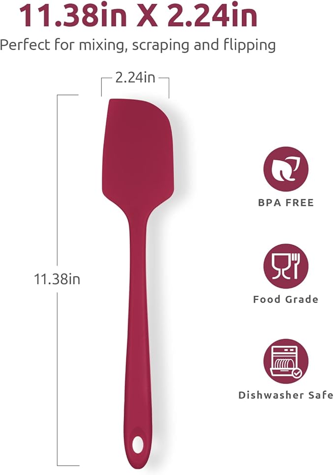 Heat Resistant Silicone Large Spatula: U-Taste 600ºF High Heat Flexible 11.38in - Image 2