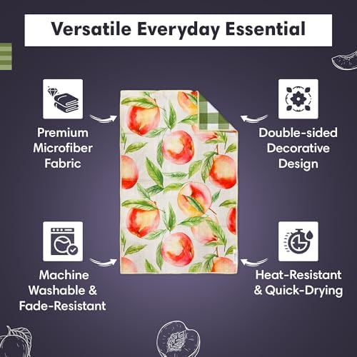 Reversible Microfiber Hand Towel, Aqua Daisy Blue/Orange, 19x29 in | Ultra Absorbent, Modern Design, Scratch-Free Lint-Free For Kitchen Bathroom & Car Cleaning 19x29 Inches, Set of 1 Towel