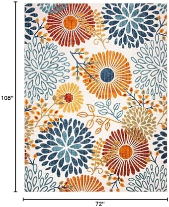 SAFAVIEH Cabana Outdoor Area Rug 6'x9', Modern Cream & Red CBN832A