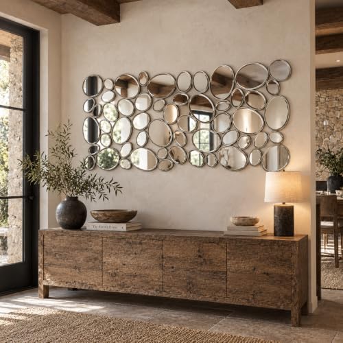 Silver Wall Mirrors Decorative - 51"x23" Large Modern Wall Mirror f...