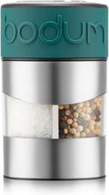 Bodum Twin Dual Salt and Pepper Grinder, Stainless Steel w/Silicone Sleeve by Bodum