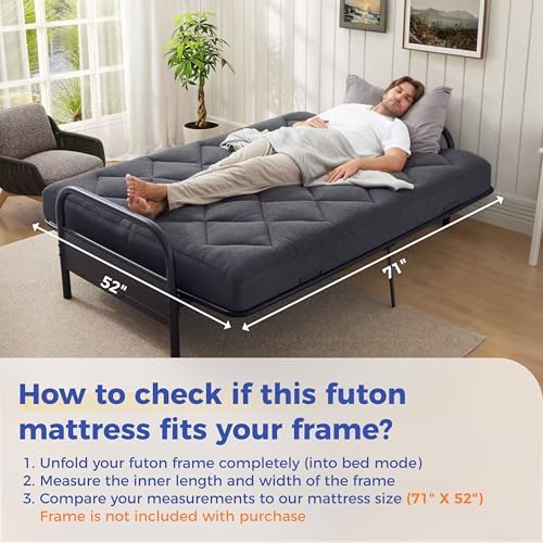 Jamdok 6" Full Size Futon Mattress Replacement(Frame Not Included),71X52X6”