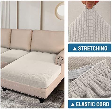 H.VERSAILTEX Sectional Couch Covers 3 Pieces Sofa Seat Cushion Covers L Shape...