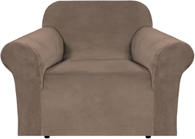 H.VERSAILTEX Stretch Velvet Armchair Cover Couch Covers 1 Cushion Chair by HVERSAILTEX