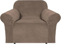 H.VERSAILTEX Stretch Velvet Armchair Cover Couch Covers 1 Cushion Chair by HVERSAILTEX