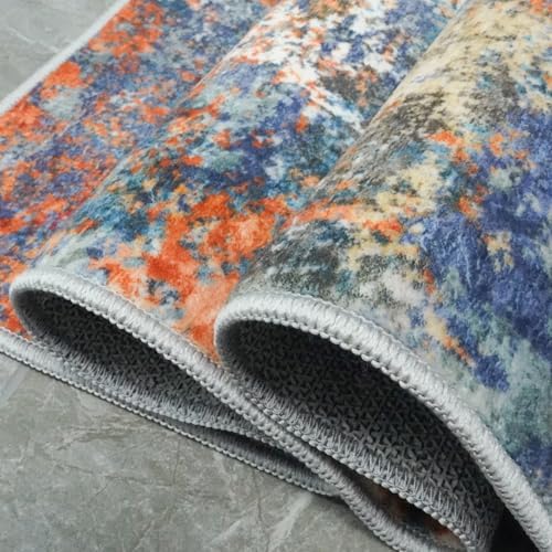 10x14 Abstract Area Rug: Large Soft Rugs for Living Room Multicolor Rainbow
