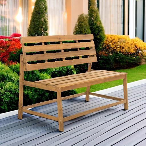 SAFAVIEH PAT6753A Collection Ruben Teak Balcony Bench and Table Outdoor Set