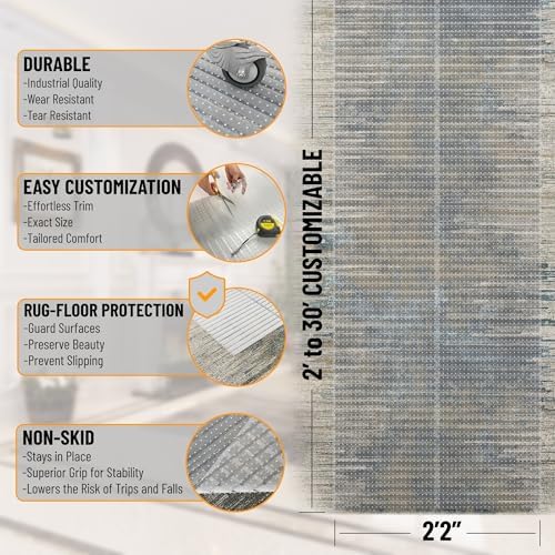 Ottomanson Hallway Rug Protector 26" x 14' – Non Slip Waterproof Cle...