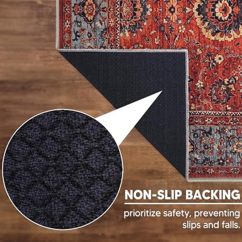 Keen Home Design Vintage Washable Area Rug, Non-Slip Low Pile, 5x7