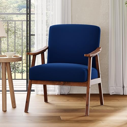 Mid Century Accent Chair, Boho Farmhouse Accent Chairs for Living Room, Retro...