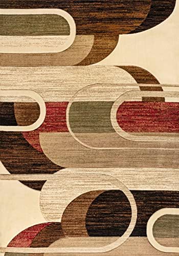 JONATHAN Y Abstract Arches Cream/Brown/Red Indoor Area Rug 8X10 ft, Tamara Re...