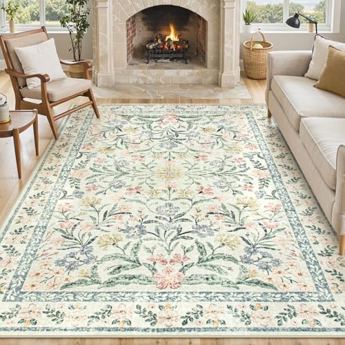 Lahome Boho Rugs for Living Room, Washable Large 8x10 Area Rugs for Bedroom