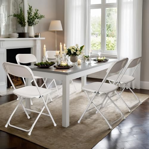 100 PCS Plastic Folding Chair, Portable Commercial Chair, Heavy-Duty Plastic ...