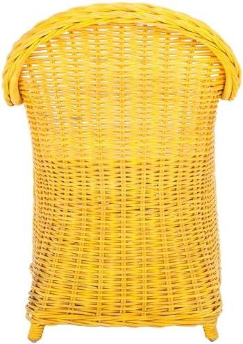SAFAVIEH Callista Club Rattan Accent Chair, 24" Coastal Yellow SEA7001A
