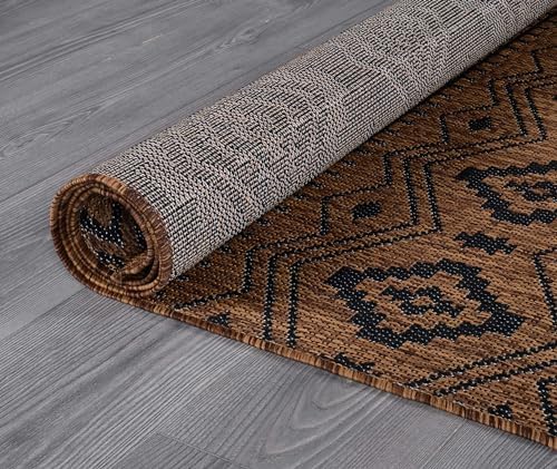 Beverly Rug Waikiki Boho Indoor Outdoor Rug 5x7, Washable Outside Carpet for ...