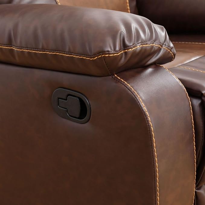Manual Breathing Leather Reclining Sofa, Leather Recliner Couch, Comfortable ...