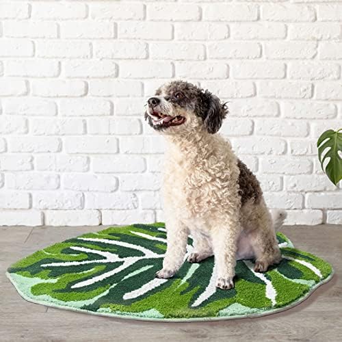 Kids Rug Green Leaf Area Rug for Nursery Cute Bath Mat Non Slip Small Preppy ...