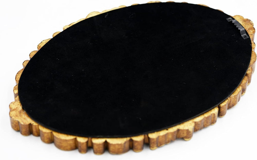 OIGUMR Small Oval Wall Mirror Resin Frame Size：15 x 10.7 inch