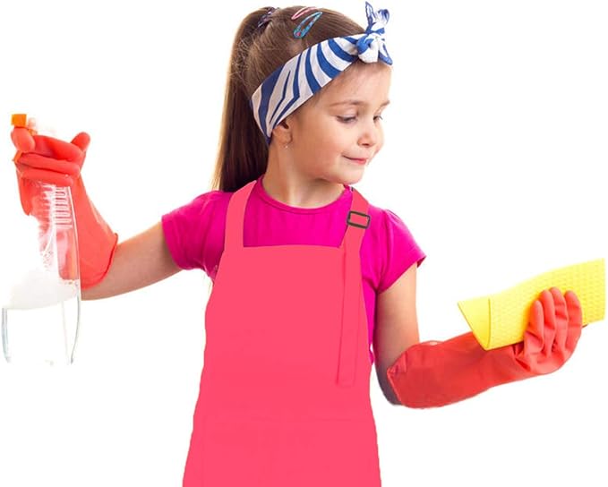 SINLAND Kids Apron with Pocket 2 Pack Children Chef Apron - Image 6