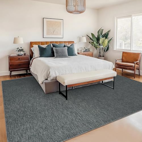 Garvee Large Washable Rug 9x12 Modern Solid Rugs for Living Room Charcoal