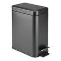 mDesign Small Modern 1.3 Gallon Rectangle Metal Lidded Step Trash Can, Compact by mDesign