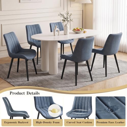 CLIPOP Dining Chairs Set of 2, Faux Leather Dining Chairs with Upholstered Se...