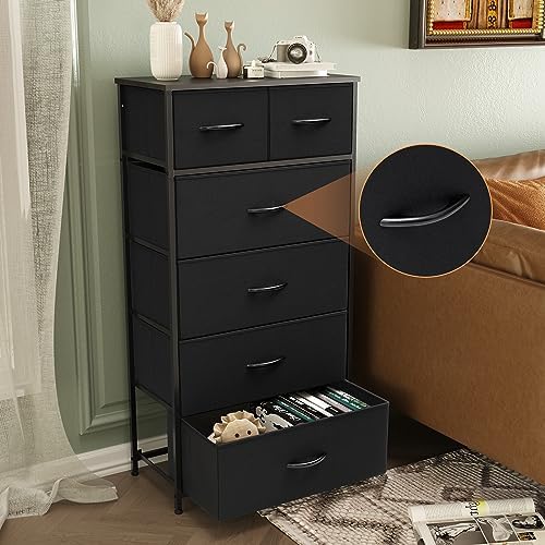 Tall Dresser for Bedroom, Fabric Storage Tower with 6 Drawers