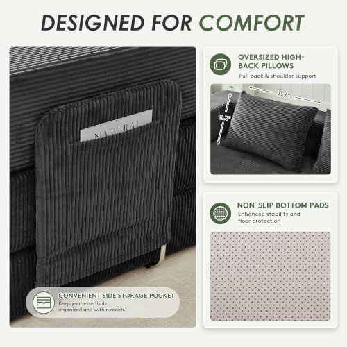 78" 5-in-1 Convertible Futon Sofa Bed, Boneless Couch for Living Room