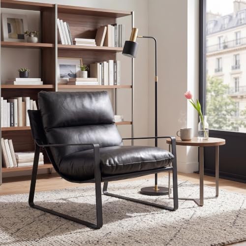 HEAH-YO Modern PU Leather Accent Armchair, Upholstered Living Room Chair with...