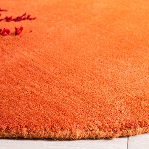 SAFAVIEH Soho Collection 6' Round Rust / Multi SOH712R Handmade Starburst...
