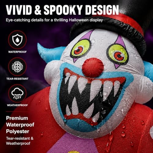 11FT Giant Halloween Inflatables Clown Ghost Outdoor Decorations, Giant Blow ...