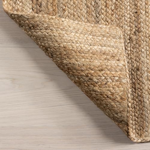 nuLOOM Rigo Natural Solid Flatweave Area Rug, Oval 4' x 6'