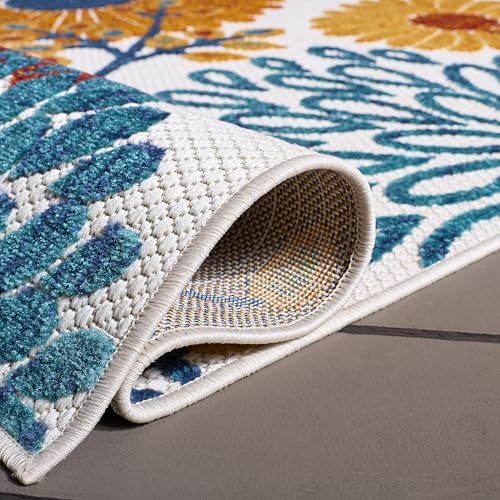 SAFAVIEH Cabana Outdoor Area Rug 6'x9', Modern Cream & Red CBN832A