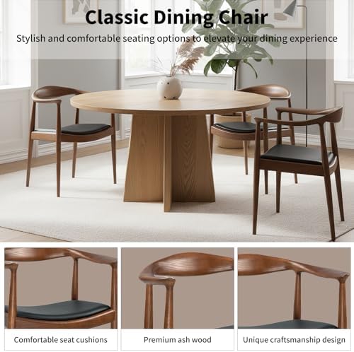 Kennedy Chairs, Mid Century Modern Dining Chairs with Arms (Walnut)